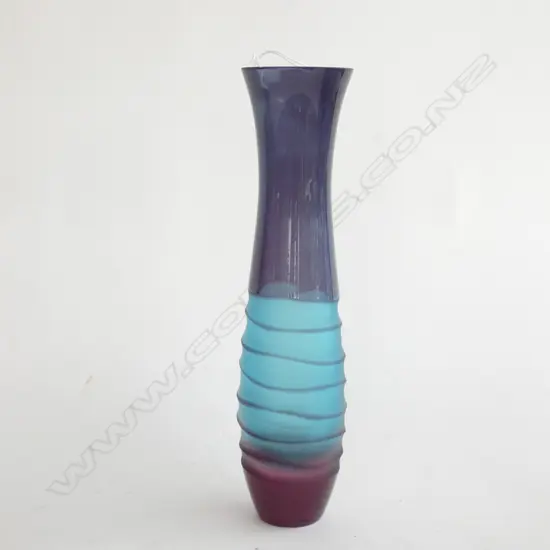A Villeroy & Boch aubergine/turquoise glass vase